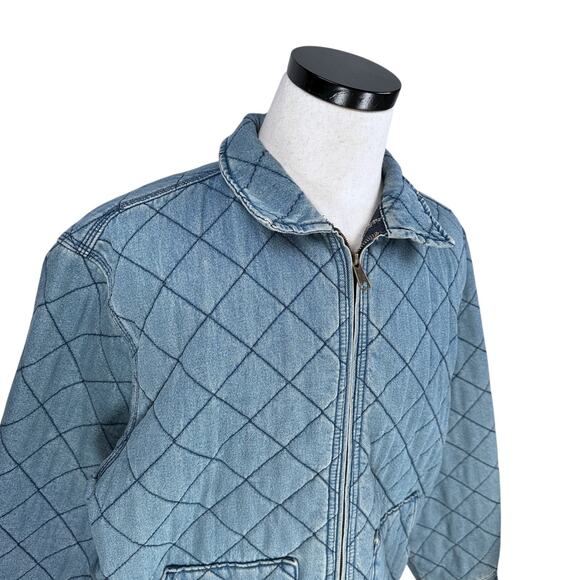 Supreme x Dickies Quilted Denim Work Jacket Mens Large Blue Long Sleeve Full Zip - Picture 2 of 12